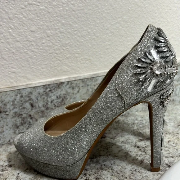 Gianni Bini Silver Embellished Heels - Picture 6 of 16
